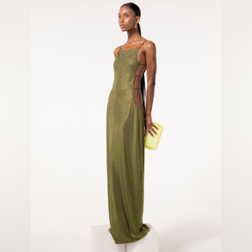 Cult Gaia Olive Green Maxi Dress